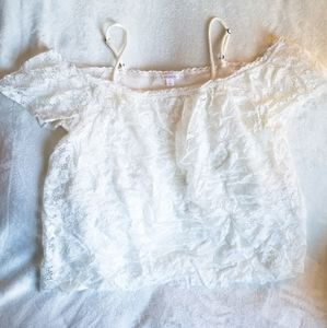 ✨Silky Lace Off the Shoulder Top